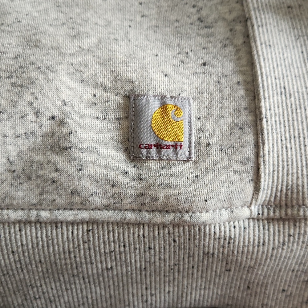 BNWT Carhartt Women's Heather Gray Crewneck Sweatshirt with Sleeve Logo - Picture 5 of 5